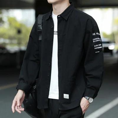 衬衫男士2020新款宽松长袖外套上衣韩版潮流休闲复古痞帅衬衣