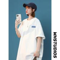2023华夫格数据款特批跑量款短袖女装T恤女模图宽松潮牌ins风重磅220g 情侣款SJF14